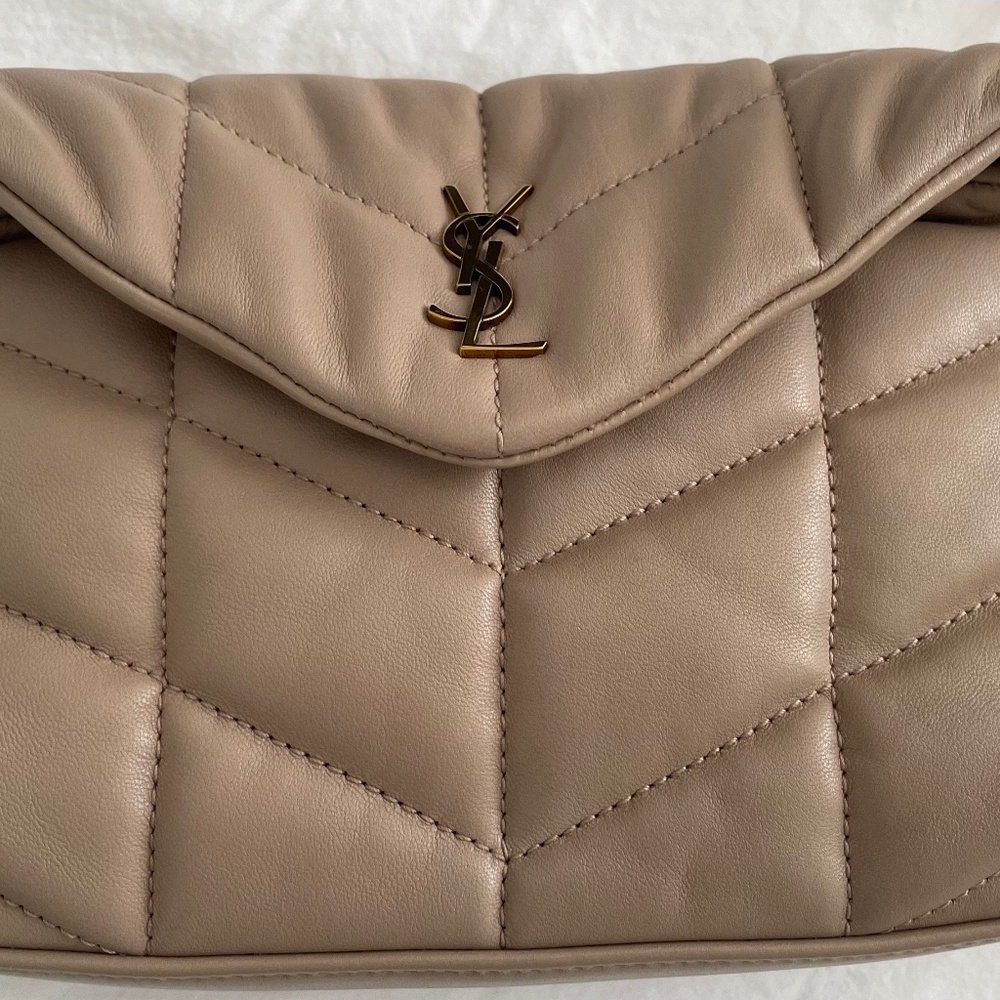 authentic YSL quilted puffer clutch